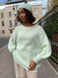 Hirsionsan Soft Warm Knitted Cashmere Sweaters Women  New Winter Loose Solid Female Pullovers Basic Knitwear Jumper  12color
