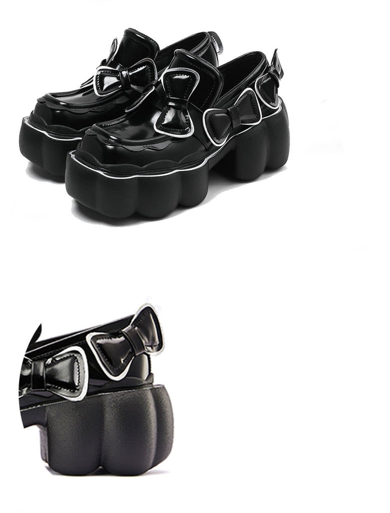 woloong Womens Lolita Flowers Bowknot Gothic Punk Shoes Creepers Pumps Japanese Harajuku Platform Girls Round Toe New