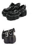 woloong Womens Lolita Flowers Bowknot Gothic Punk Shoes Creepers Pumps Japanese Harajuku Platform Girls Round Toe New