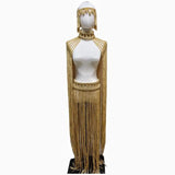 Tassel Hand Crochet Knitted Women Bikini Cover Ups  Summer Holiday Beach Bathing Suit Sexy Hollow Out Skirts Matching Set