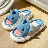 woloong  Four Season Home Non Slip Thick Sole Mute Hemp Cotton Women Slippers Cute Cartoon Shape Men Indoor Shoes New Arrival