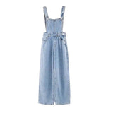 Vintage Denim Overalls for Women Baggy Jeans Spring Summer Casual Jumpsuits High Waist Straight Trousers Cargo Pants Female