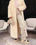 Fashion Newspaper Letter Printed Straight Denim Pants New Streetwear High Waist All-Match Jeans for Women Trousers