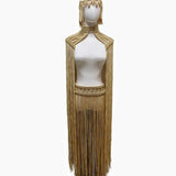 Tassel Hand Crochet Knitted Women Bikini Cover Ups  Summer Holiday Beach Bathing Suit Sexy Hollow Out Skirts Matching Set