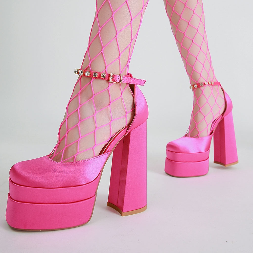 Brand New Design Sexy Party Women's Pumps Platform Spring Summer High Heels Shoes For Woman Crystal Dress Wedding Pumps Summer