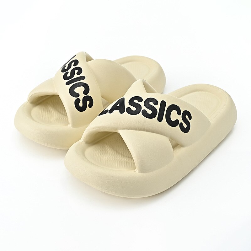 New Women Cross Slipper Soft EVA Thick Bottom Bathroom Slipper Fashion Couple Summer Indoor Home Floor Sandals Slippers