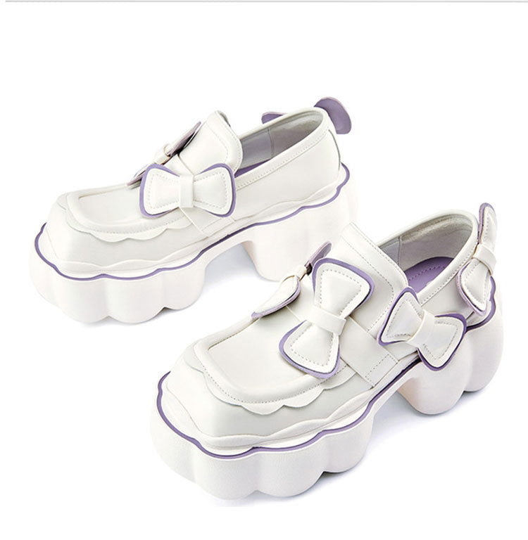 woloong Womens Lolita Flowers Bowknot Gothic Punk Shoes Creepers Pumps Japanese Harajuku Platform Girls Round Toe New
