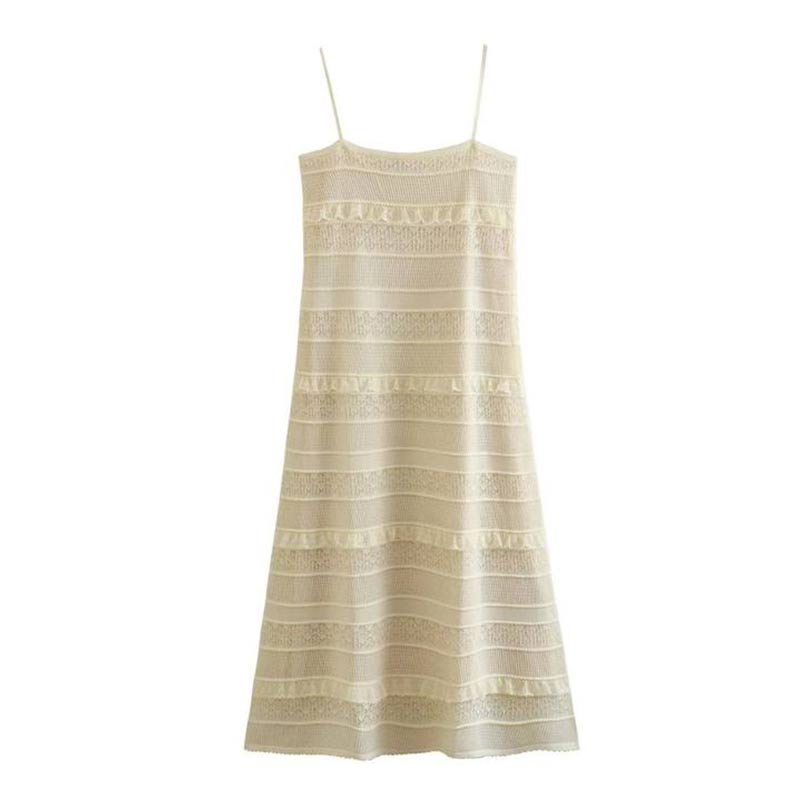Women Fashion Knitted Sleeveless Long Dress Vintage Slash Neck Backless Female Dresses  Summer New Lady Party Clun