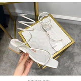 Summer New Women's Sandals Fashion Luxury Rhinestone Butterfly Snake Surround Chunky Heel Banquet Shoes