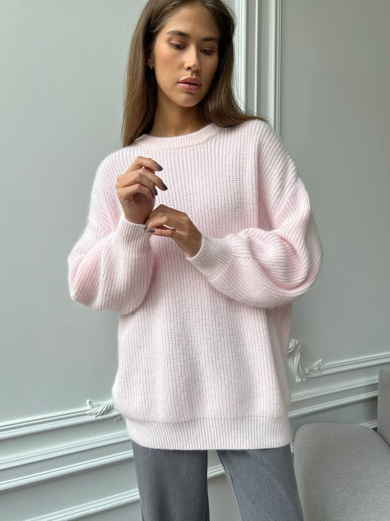 Hirsionsan Soft Warm Knitted Cashmere Sweaters Women  New Winter Loose Solid Female Pullovers Basic Knitwear Jumper  12color