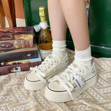 goosudu  Small Fragrance Canvas Shoes Women Thin Spring New Ins Tide Korean Version Beggar Shoes Small White Shoes Skateboard Shoes