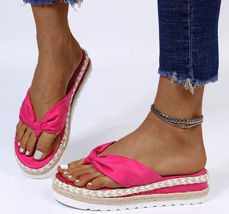 New Womens Slipper Fish Mouth Thick Bottom Casual Wedges Sandals Stylish Comfortable Flat Mules Plus Size Zapatilla Mujer