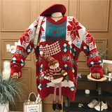 Women's Sweater  Winter New Christmas Long Sleeve O Neck Knitted Sweaters Tpos Korean Fashion Casual Loose Sweater Pullovers New Year