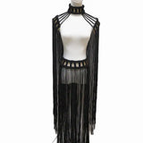 Tassel Hand Crochet Knitted Women Bikini Cover Ups  Summer Holiday Beach Bathing Suit Sexy Hollow Out Skirts Matching Set