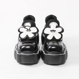 woloong Womens Lolita Flowers Bowknot Gothic Punk Shoes Creepers Pumps Japanese Harajuku Platform Girls Round Toe New