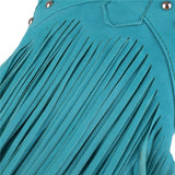 woloong  New Arrival Cowboy Western Long knee-high Boots Women Stacked Heeled Fringe Retro Casual Ridding Boots Autumn Shoes
