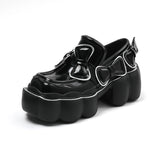 woloong Womens Lolita Flowers Bowknot Gothic Punk Shoes Creepers Pumps Japanese Harajuku Platform Girls Round Toe New