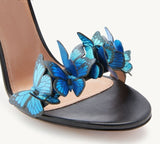 woloong Green Yellow Butterfly Sandals Back Lace Up Blue Red Thin High Heel Sandals New Summer Shoes For Women Stilettos Sandals