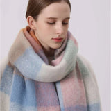 Thick Warm Winter Scarf  New Women Plaid Design Pashmina Shawls Cashmere Shawl Lady Wrap Tassel Scarves Knitted Men Foulard