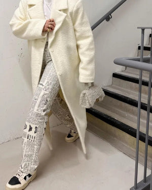 Fashion Newspaper Letter Printed Straight Denim Pants New Streetwear High Waist All-Match Jeans for Women Trousers