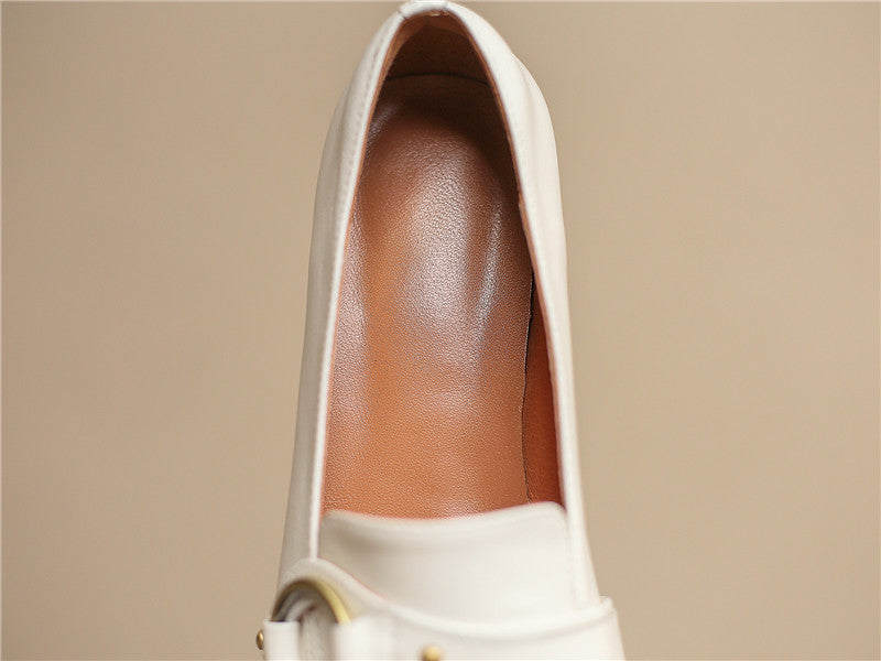 woloong   Spring New Genuine Leather Women Shoes Fashion Retro Slip-On Loafers Shoes Square Toe Shoes Woman Zapatos De Mujer Flats