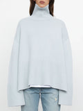 Winter Women’s Long Sleeves Knit Sweater Turtleneck Striped Print Loose Pullover Tops New Autumn Oversized Sweater