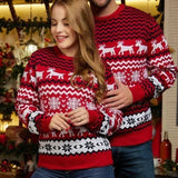 New Winter Mom Dad Kids Matching Knitting Sweaters Christmas Family Couples Jumpers Warm Thicken Casual Knitwear Xmas Look New Year