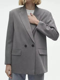 Spring/Summer  New Commuting Loose Leisure Fashion Suit Lapel Loose Double Breasted Blazer