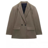 Spring/Summer  New Commuting Loose Leisure Fashion Suit Lapel Loose Double Breasted Blazer