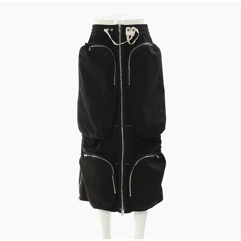 Streetwear Loose Skirt For Women High Waist Patchwork Pockets Sexy Fashion Skirts Female Summer Clothing New Style
