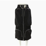 Streetwear Loose Skirt For Women High Waist Patchwork Pockets Sexy Fashion Skirts Female Summer Clothing New Style
