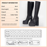 woloong New Ankle Boots Women Quality Platform Boots Female Fashion Short Boot Black Chunky High Heel Women Shoes Big Size 41