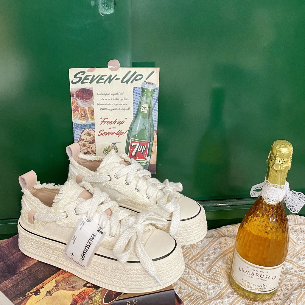 goosudu  Small Fragrance Canvas Shoes Women Thin Spring New Ins Tide Korean Version Beggar Shoes Small White Shoes Skateboard Shoes
