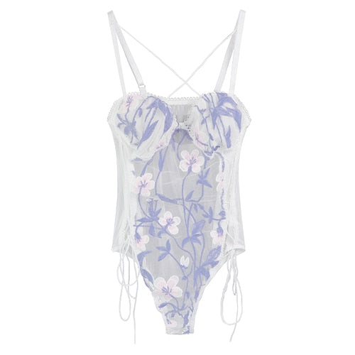 Lace Sexy Camisole Women's Summer  French Lace Bodysuit Floral Embroidery Basic Tops Female Korean Style Beach Y2k Blouse