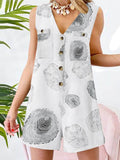 goosudu  Stylish Women V Neck Sleeveless Rompers Summer Jumpsuits Short Playsuits Casual Solid Loose Beach Overalls Oversized