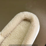goosudu Thick Fluffy Fur Slippers New Women Winter House Warm Furry Slippers Women Flip Flops Home Slides Flat Indoor Floor Shoes