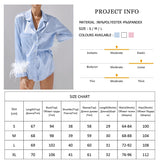 Trendy Women Pajamas Set Autumn Casual Lapel Tops + Feather 2Pcs Pants Suits Sexy Lingerie Nightwear Silk Satin Pyjamas pjs Suit