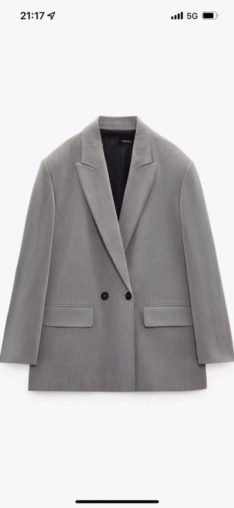 Spring/Summer  New Commuting Loose Leisure Fashion Suit Lapel Loose Double Breasted Blazer