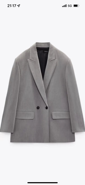 Spring/Summer  New Commuting Loose Leisure Fashion Suit Lapel Loose Double Breasted Blazer