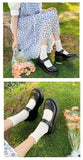 woloong  New Spring and Summer Women Mary Jane Shoes Sponge Cake Bottom Japanese Bowtie Student All-match Sweet Design Pumps