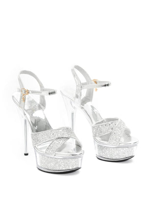 goosudu Subra Sequins Buckle Platform Pumps