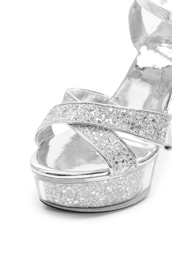 goosudu Subra Sequins Buckle Platform Pumps