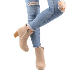 Goosudu Fashion Faux Suede Zipper Boots