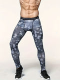 Men's High-Stretch Camouflage Sports Leggings - Active Mid Compression Pants for Outdoor Running & Training