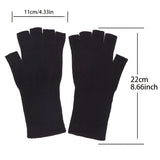 Thermal Black Knit Half Finger Gloves - Warm, Coldproof, Elastic, Simple, and Thick for Winter - Extended Wear for Ultimate Comfort