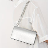 Solid Color Square Shoulder Chain Bag, All-Match Trendy Wallet, Women's Faux Leather Bag