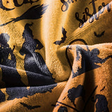Traditional-Style Hocus Pocus Themed Flannel Throw Blanket - Soft, Machine Washable, All-Season Stain-Resistant Bedding with Pumpkin and Witch Motif for Multipurpose Use - Knitted Polyester Decoration Shawl
