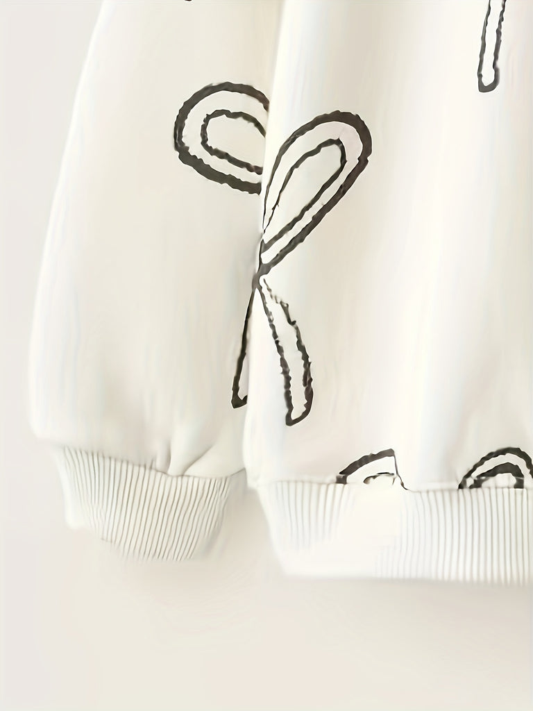 Chic Floral Long-Sleeve Cotton Blend Girls’ Sweatshirt | Crew Neck, Stretch Fabric, Rib-Knit Details | Perfect for Daily Wear, Parties, Gift