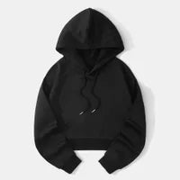 Fashionable Casual Sports Sweet Cool Style New Trend Clean Color Hooded Sixteen Short Hoodie