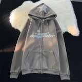 Women's Hoodies Sweatshirts Star Print Hoodies Women's Y2K Street Hip-Hop Zipper Sweatshirt Couple Loose Cashmere Hoodie Cardigan Unisex Casual Coat Women's 230607